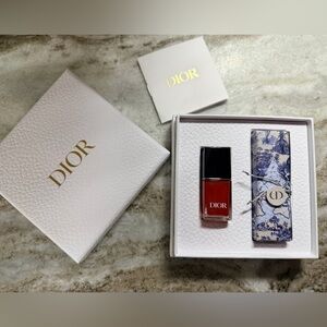 Dior Around the World Lip & Nail Set with Lipstick Holder. New in Box. GWP